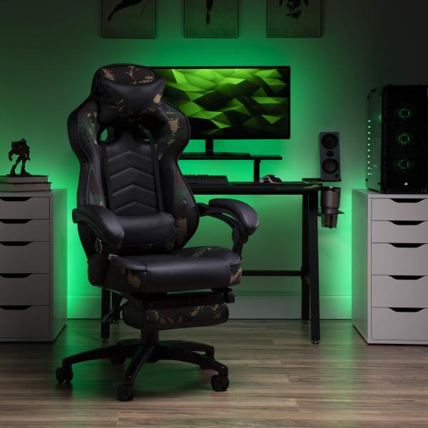 Comfortable Ergonomic Gaming Chair with Adjustable Fabric and Integrated Headrest