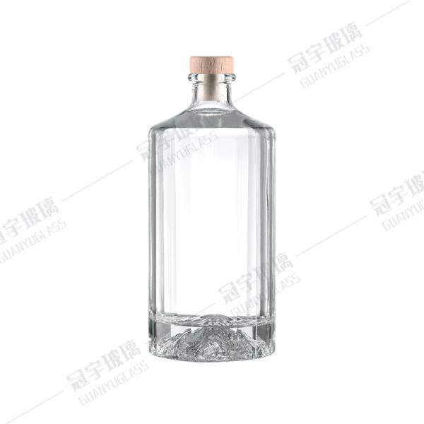 Acceptable Customer's Logo Creative Clear Wine Bottle Short Neck Liquor Wine Glass Bottle