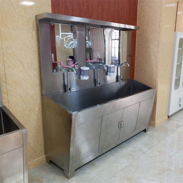 Hospital Stainless Steel Surgical Scrub Sinks Foot Operated Hand Wash Sink