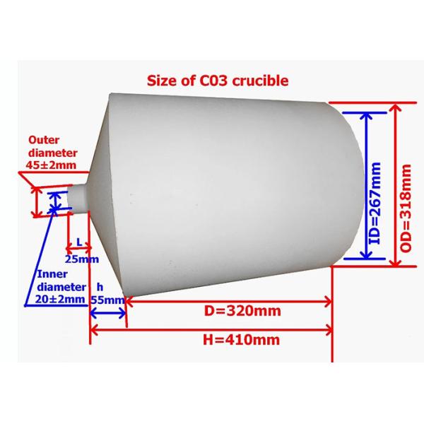 95% Alumina Cylindrical Induction Furnace Graphite Crucible Melting Parts