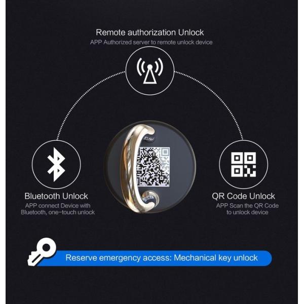 Security Intelligent Wifi Controlled Padlock 2300mAh Remote Control
