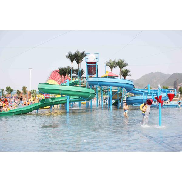 Summer Outdoor Aqua Playground Park Games Fiberglass Water Slide for Theme Park