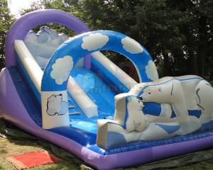 China Polar Bear Inflatable Bouncy Castle With Slide Fully Digital Printing on sale