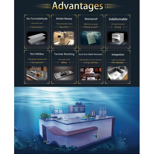 Italian Modern Stainless Steel Kitchen Cabinet Multiple Color Customized