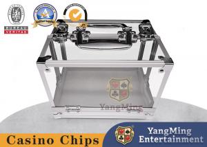 Quality 600 Chip Clear Acrylic Poker Chip Locking Carrier Includes 6 Chip Racks wholesale