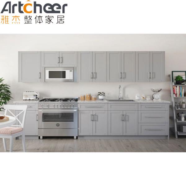 Traditional German Plywood Kitchen Cabinet with Pure Acrylic Countertop at a Reasonable