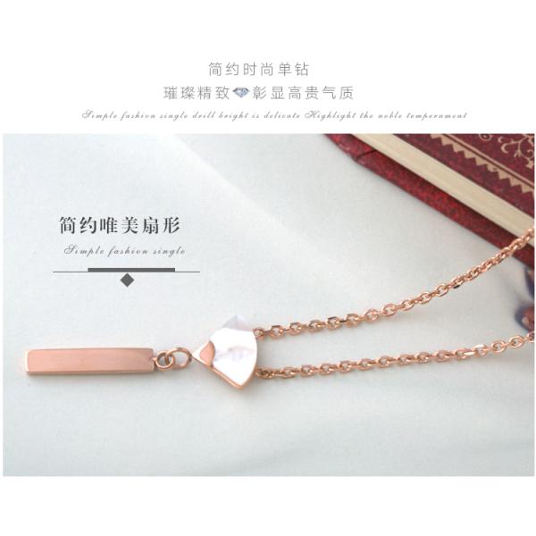 Fashion Necklace Stainless Steel Jewelry Pendant Shell Necklace, Scallop shell necklace, sector or fan-shaped necklace