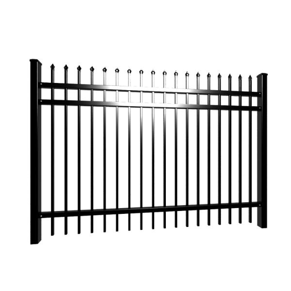 Cheap Villa 2100x2400mm black tubular fencing galvanized for hot sale