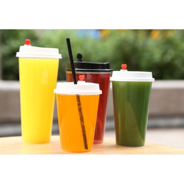 Custom Printing Pp Bubble Tea Cups And Straws , Disposable Transparent Plastic Cups