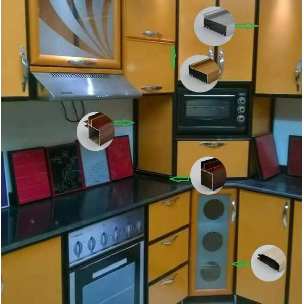 New Design Aluminium Kitchen Cabinet Door Frame Profile For Libya , Egypt , Tunisia , Algeria Market
