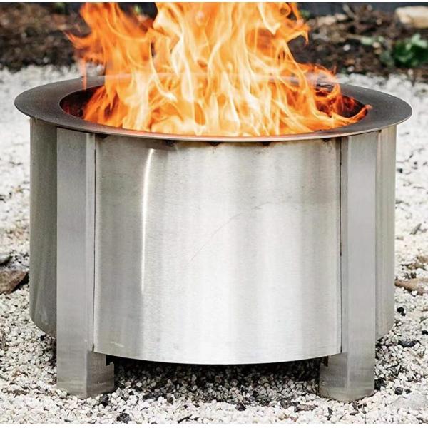 304 Outdoor Stainless Steel Portable Fire Pit 19.5 Inch Garden BBQ