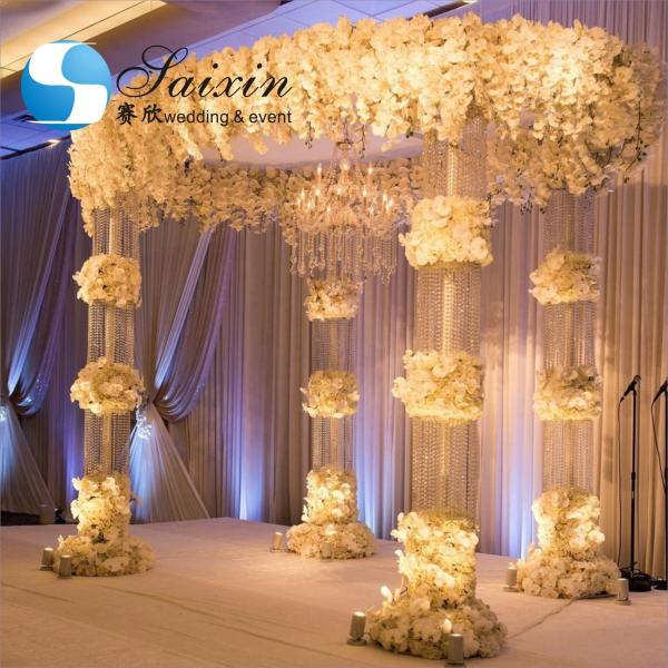 Saixin Customize Romantic Drapes Curtain Wedding Stage Backdrop for wedding garland decoration