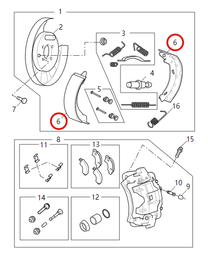 Auto Parts Hand Brake Pads for A80/RV80B/V80 OEM NO. C00013527