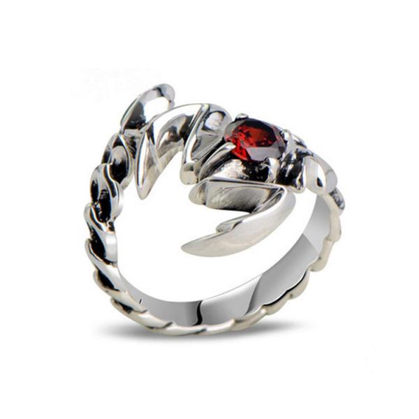Men's Thai Vintage Sterling Silver Ring Size Adjustable Scorpion Animal Style Jewelry (R121410)