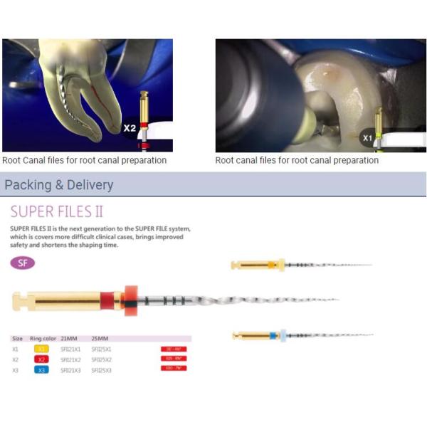 Metal Steel Dental Endo Rotary Files X3 Type 21mm Length