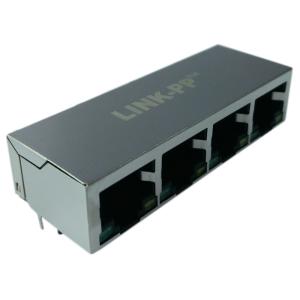 Quality ARJM14A2-805-BA-CW2 1x4 Side Entry Multi - port RJ45 Receptacle With 2.5 G Magnetic wholesale