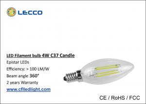 China 4W E14 Filament LED Bulb  6000K , Led Candle Light Bulbs For Pendant Lamps on sale