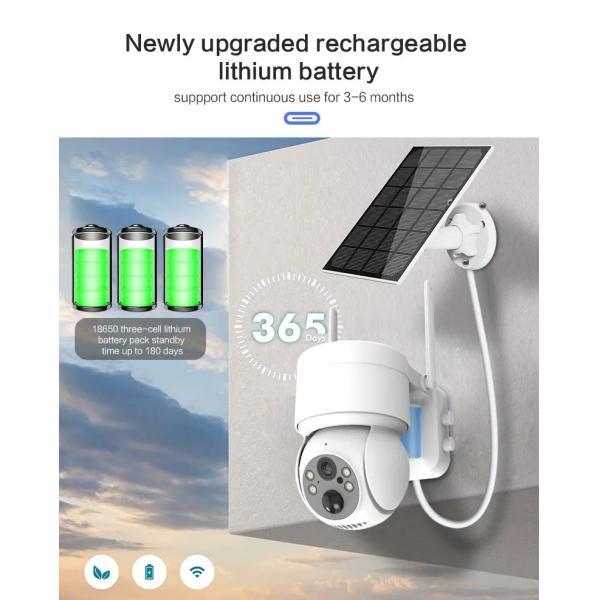 3MP CCTV Solar Security Camera 4G Video Surveillance Outdoor Waterproof IP68