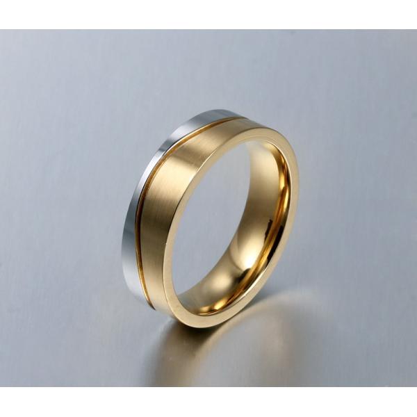 Engagement Wedding Rings Set 18K Gold Plated CZ Geometric Shape In Stainless Steel