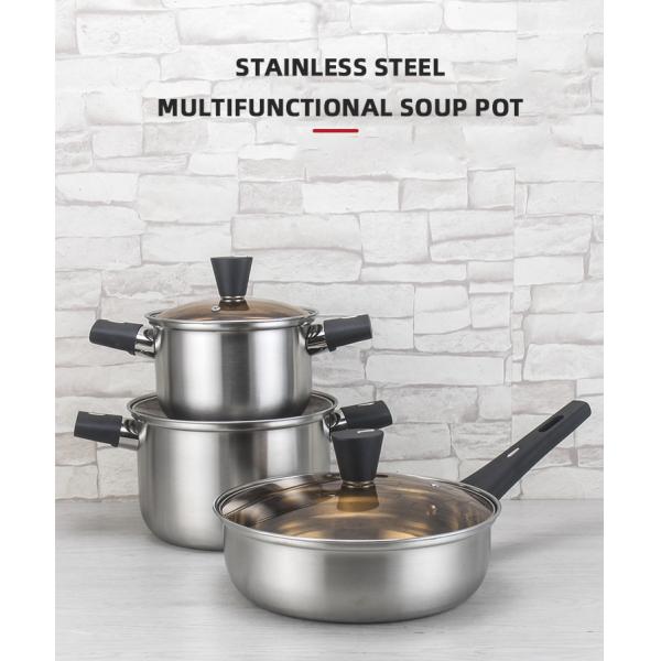 Hot Sale Pot Set New Bakelite Binaural Handle Cooking Soup Pot Set 304 Stainless Steel Cookware Set