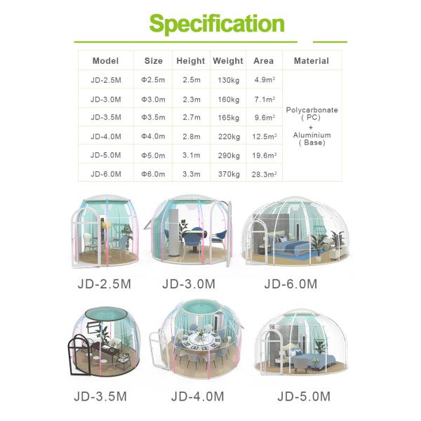 Polycarbonate Igloo Bubble Tent