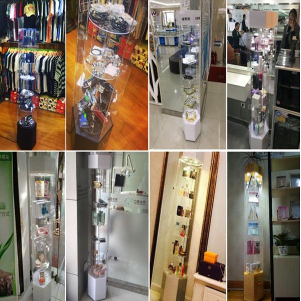 Fashionable Acrylic Display Showcase Luxury Multi Layer Design With Led Light