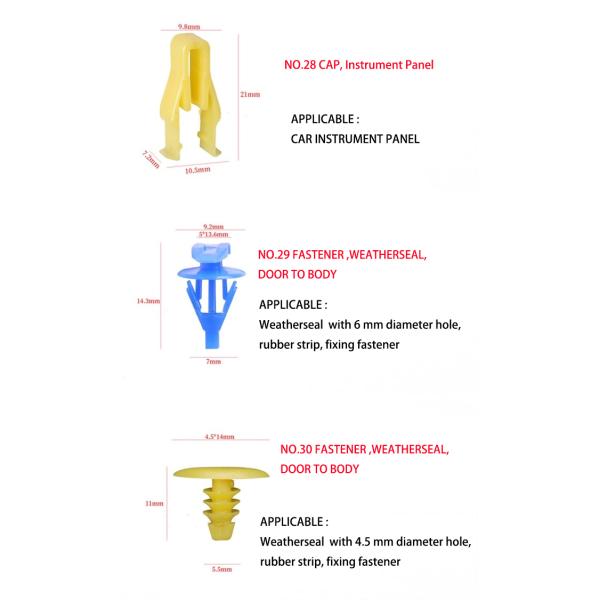 Plastic Automotive Car Repair Parts Universal Bumper Retainer Clips Car Plastic Rivets