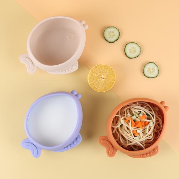 Anti Slip And Drop Resistant Silicone Baby Bowl With Super Strong Suction At The Bottom Baby Self Feeding Silicone Bowl