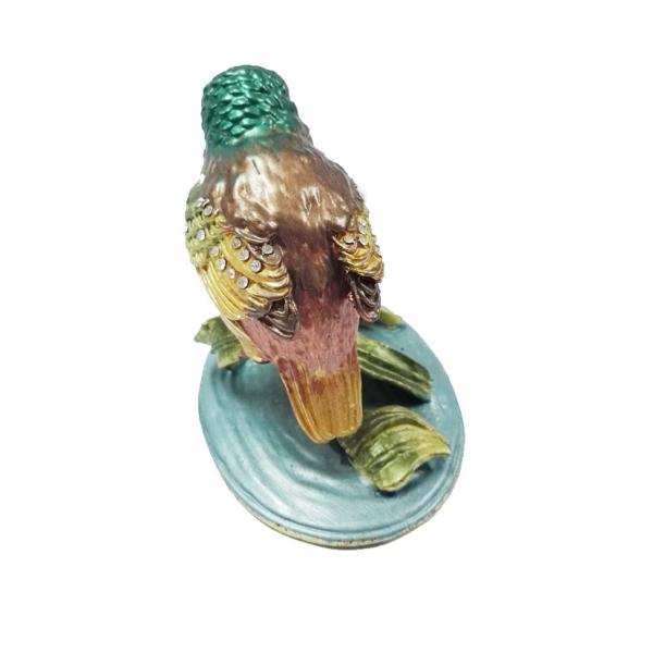 Top sale bird shaped metal jewelry box bird enamel trinket boxes