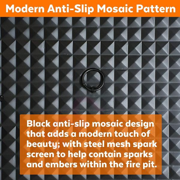 4 In 1 Wood Burning Barbecue Fire Pit Log Grate, Grill, Mesh Lid, Dining Cover