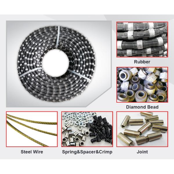 Reinforced Concrerte Diamond Wire Cutting Rope 11.5mm Line Speed 20-22m/S