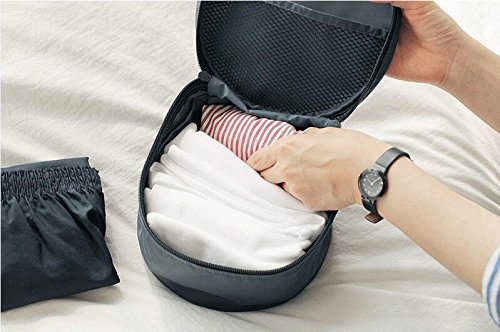 Durable Pink Travel Undergarments Pouch / Underwear Travel Case Round Design