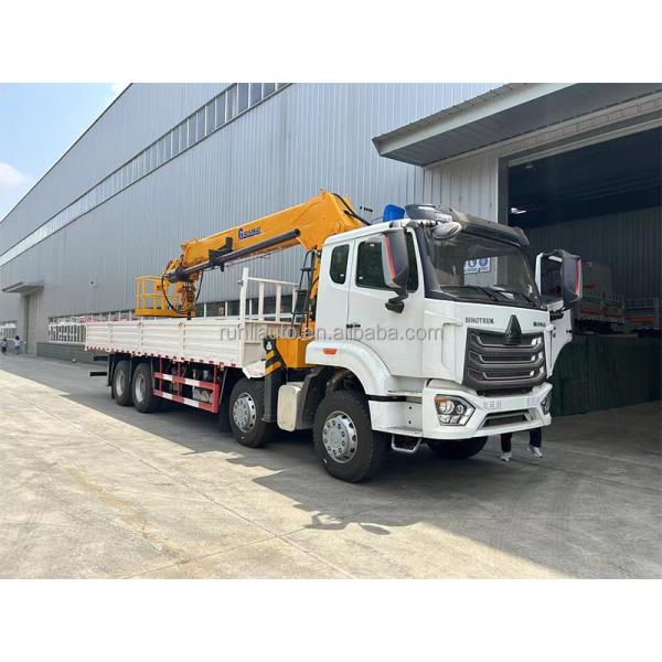 Direct Factory SINOTRUK HOWO 6x4 20 Tons Flat Bed Truck Mounted 10 Tons Crane