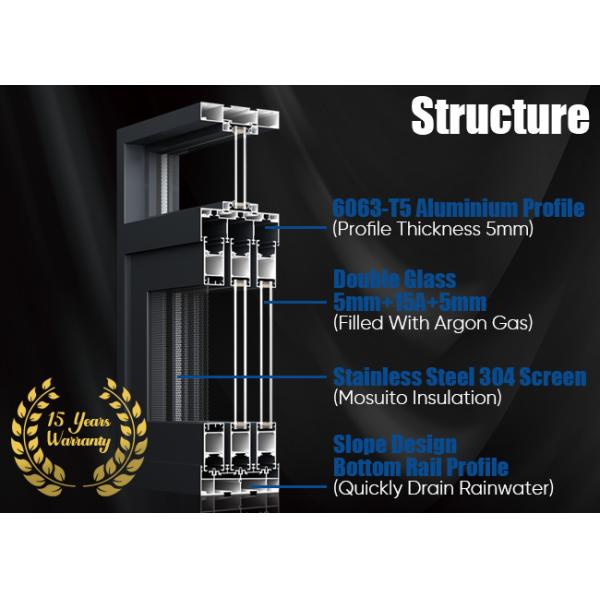 Explosion Proof Heat Insulation Glazing Outside Heavy Duty Aluminium Sliding Doors