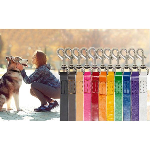 Water Resistant Heavy Duty Leather Dog Leads Handmade Full Grain 14 Inches Long