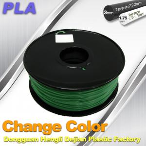 China 1.75 / 3.0mm 3D Printing PLA Filament , Color Changing Filament  Blue Green to Yellow Green on sale