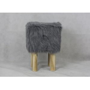 Quality Square Faux Fur Seat BSCI 60KG H41CM Modern Bedroom Stool wholesale