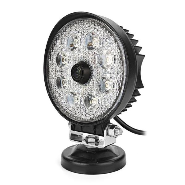 10V - 36V LED Work Light 27W Round Work Lights With HD Camera