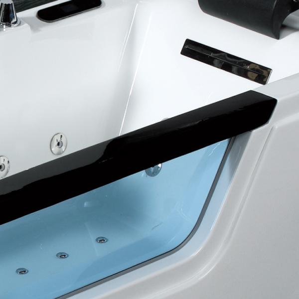 70in 1800x700 Waterfall Jacuzzi Bathtub Hotel Solid Wood Art Glass Window