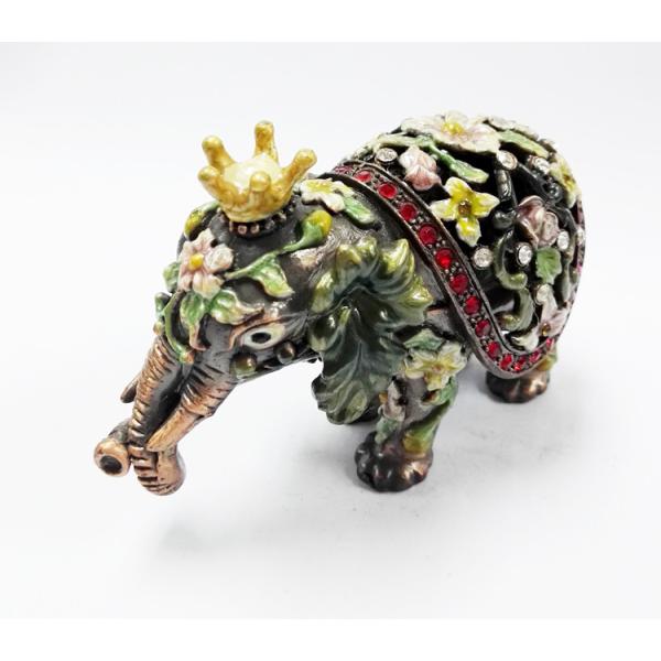 HOT Selling Elephant Custom Metal Jewelry Box Cute Elephant shaped metal jewelry boxes