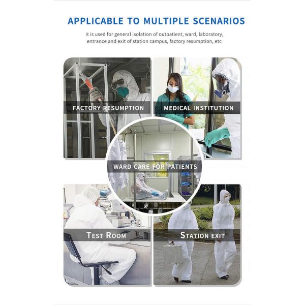 35gsm SMS Hospital Disposable Gowns White Non Woven Lab Coat