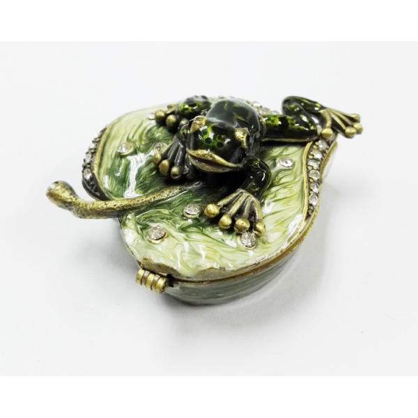 Frog jewelry trinket box metal jewelry box crystal jewellery box