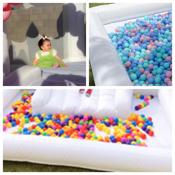 Party Outdoor White Bounce House Inflatable Jumping Castle For Kids With Ball Pit