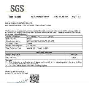 Wuhu Sunny Furniture Co., Ltd. Certifications