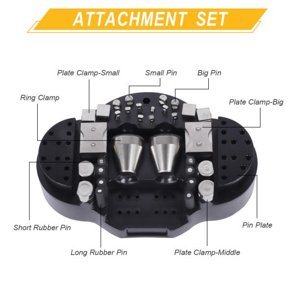 Tooltos Ball Vise 5" Engraving Setting Tool 360° Rotation Engraving Block Vise 34 PCS Attachment