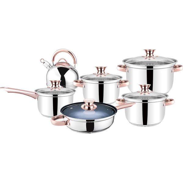 Stainless Steel 201 Material 12pcs Cooking Pots And Pans
