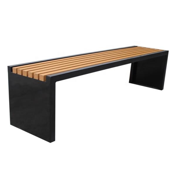 Street Patio Outdoor Recycled Plastic Benches With Sandblasting Powder Coating Finsh
