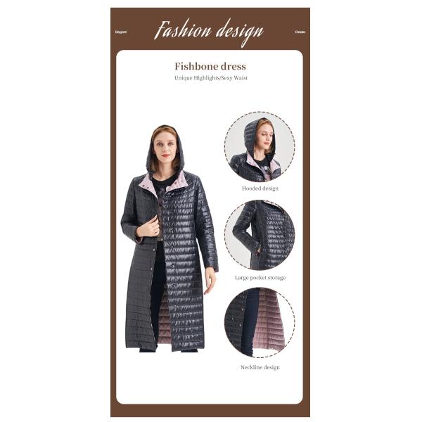 FODARLLOY Wholesale Jacket ladies warm hooded cotton-padded clothes women slim winter puffer jacket