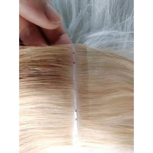 Seemless human hair invisible skin weft with hole butterfly weft with Russian hair
