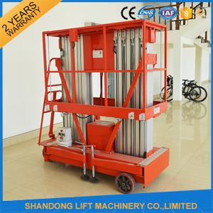Single Four Mast Aluminum Alloy Aerial Work Platform Lift For Aerial Work CE Hydraulic